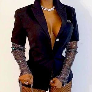 Rhinestone Sleeve Jacket